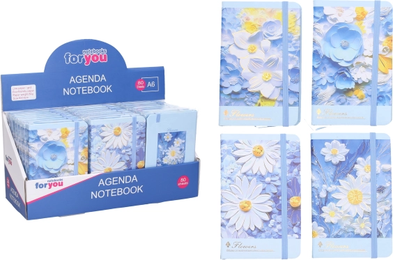 Carnet ligné 9 × 14 cm fleurs mix