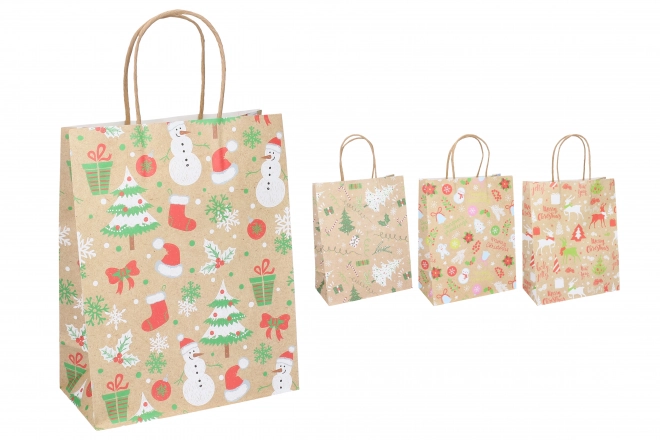 Sac cadeau M 21x27x11 cm Noël