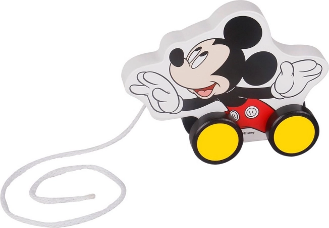 Jouet à tirer Mickey Mouse en bois
