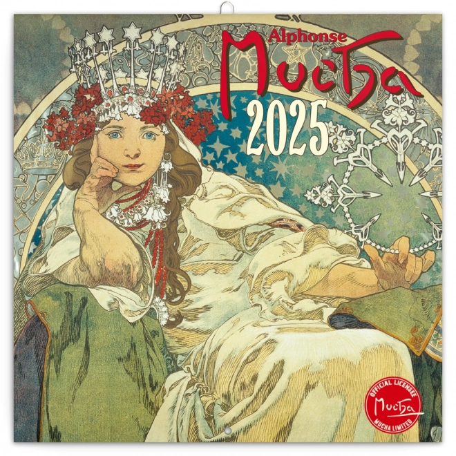 Calendrier de notes Alfons Mucha 2025, 30 × 30 cm