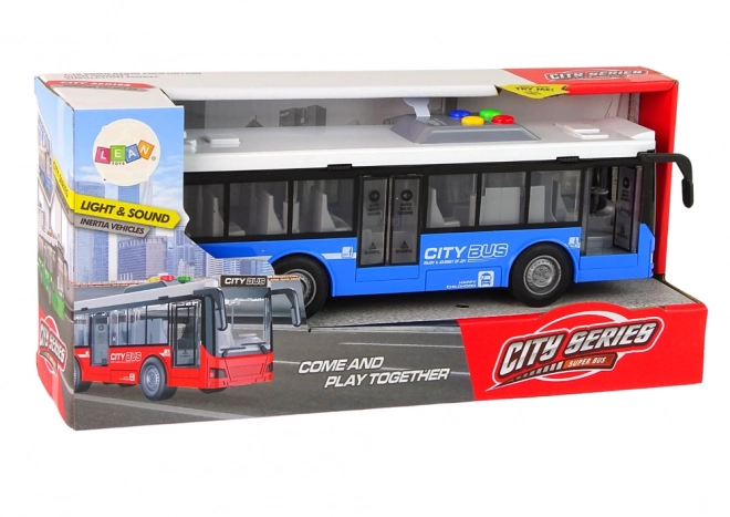 Autobus interactif à batterie avec éclairage et sons bleu 1:16