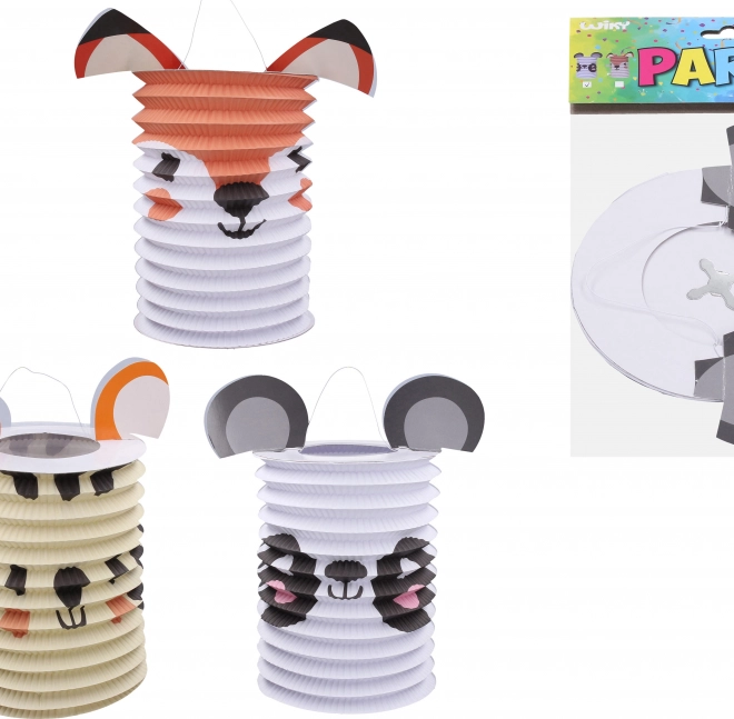 Lampion cylindre avec motif d'animaux 15 cm