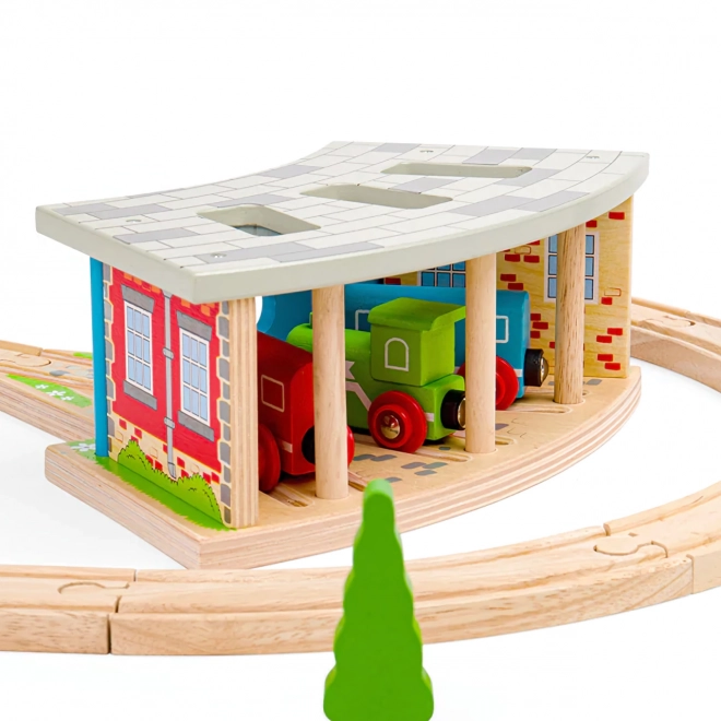 Dépôt triple Bigjigs Rail avec portes