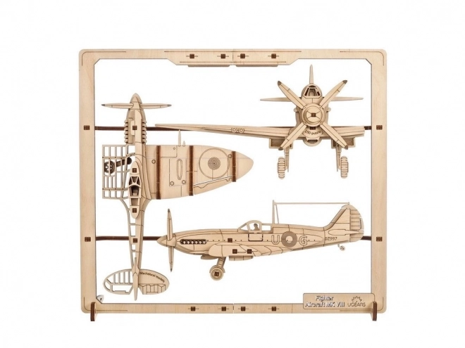 Ugears puzzle mécanique en bois Avion de chasse