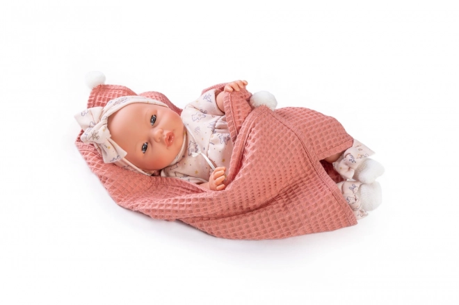Antonio Juan 14258 BIMBA - poupée bébé qui cligne des yeux avec sons et corps en tissu doux - 37 cm