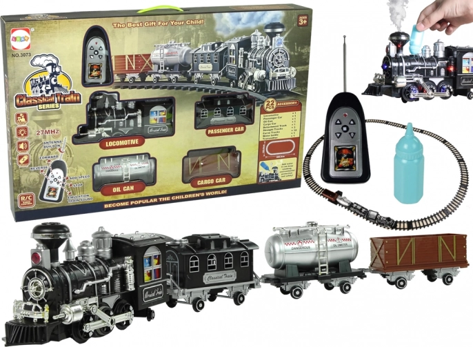 Grande ensemble ferroviaire avec sons, lumières et fumée télécommandés