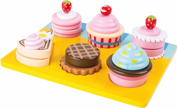 Small Foot set de petits gâteaux sucrés en bois