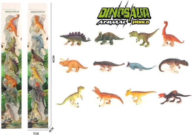 Ensemble de 6 dinosaures en plastique sous blister