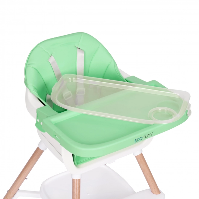 Chaise haute pour enfants 2en1 verte ECOTOYS