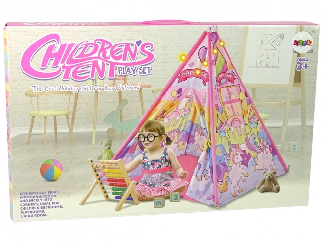 Effets lumineux tente pour enfants Licorne poney Rose