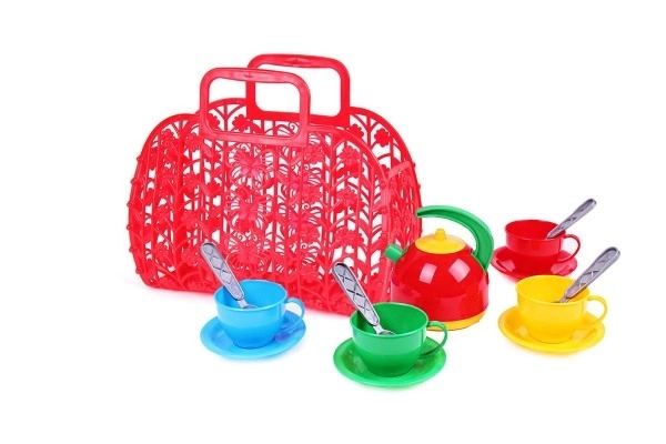 Ensemble de thé pour enfants coloré dans un sac en plastique