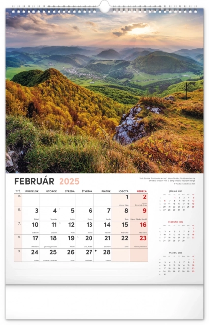 Calendrier mural Notre Slovaquie 2025, 33 × 46 cm