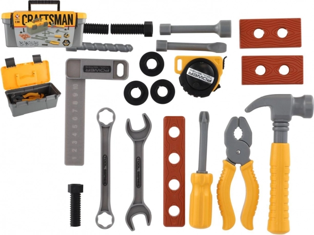 Set d’outils en plastique pour enfants dans une valisette