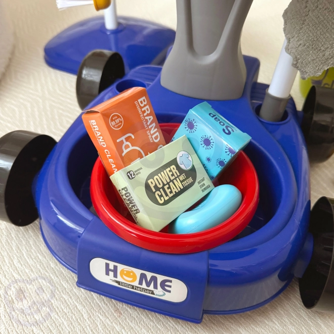 Chariot de nettoyage XXL 3en1 pour enfants 29 pièces Bleu