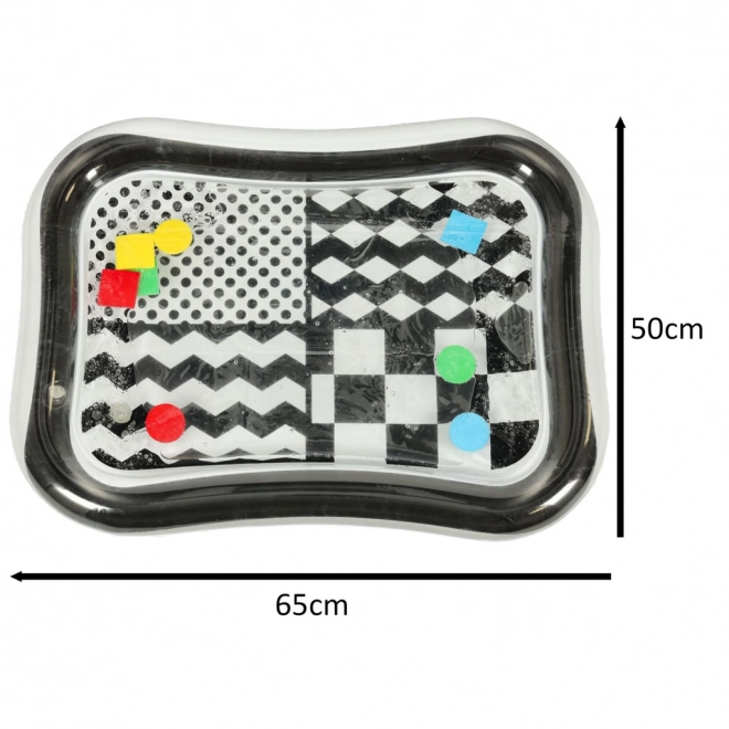 Tapis sensoriel pour bébé avec motifs contrastés noir et blanc