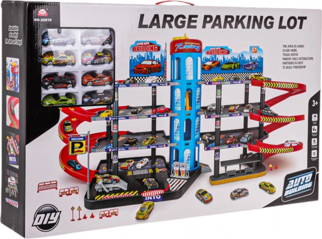 méga parking de garage avec petites voitures