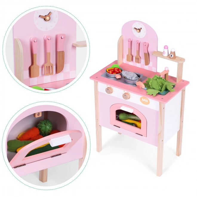 Cuisine enfant rose avec 8 accessoires ECOTOYS