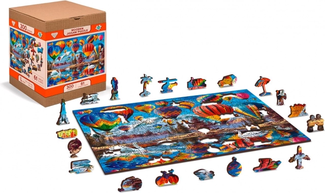 Puzzle en bois recto-verso Voyage paisible 2-en-1, 300 pièces