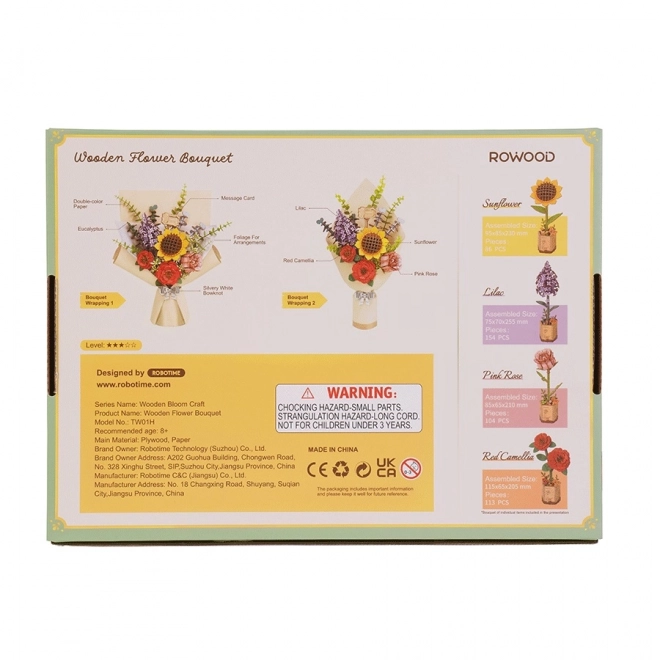 Puzzle 3D en bois bouquet de fleurs Rowood