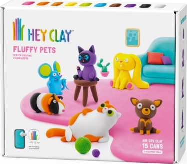 Pâte à modeler HEY CLAY Adorables animaux, coffret de 15 pots