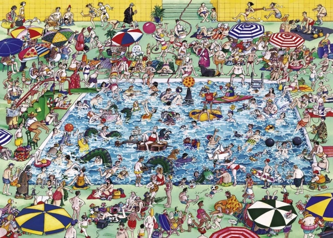 Puzzle 1000 pièces Jeu au bord de la piscine