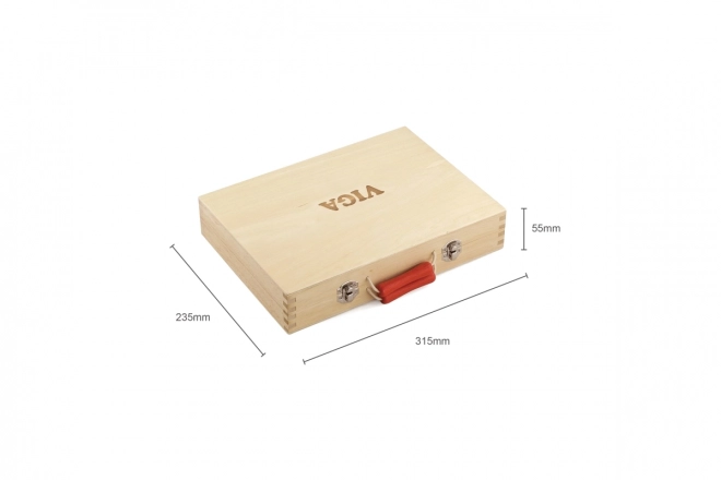Outils en bois dans une mallette