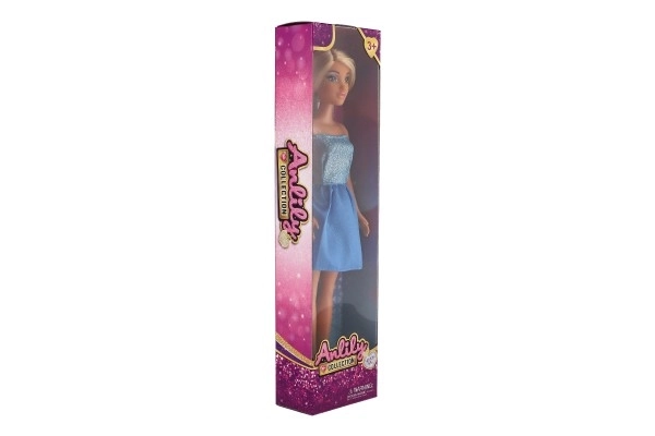 Poupée Anlily en robe scintillante plastique 30cm 4 couleurs dans boîte 8x32x5cm 12 pièces dans boîtier