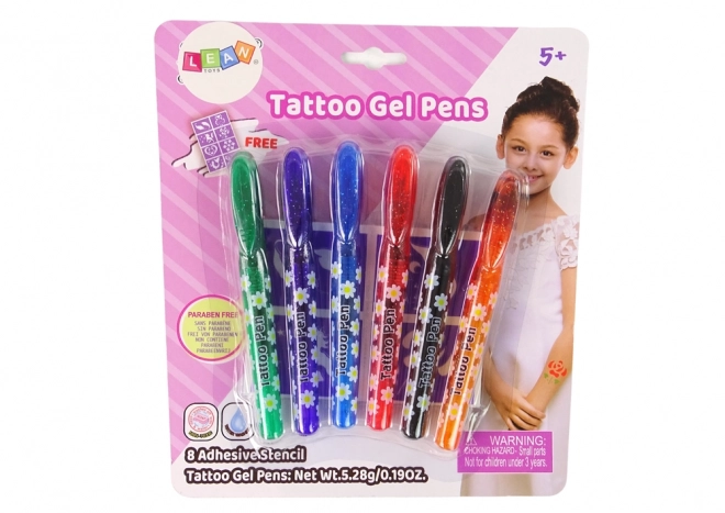 Stylos gel pour tatouage 6 pièces pochoirs stylos pailletés