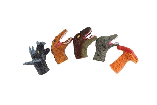 Dinosaures à doigt 5 pièces en gomme 6cm sur carte 16,5x20cm