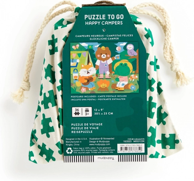 Puzzle Mudpuppy Les Joyeux Campeurs dans un Sac en Tissu