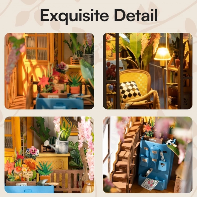 Puzzle 3D RoboTime Butoir de livre Maison de jardin (en bois)