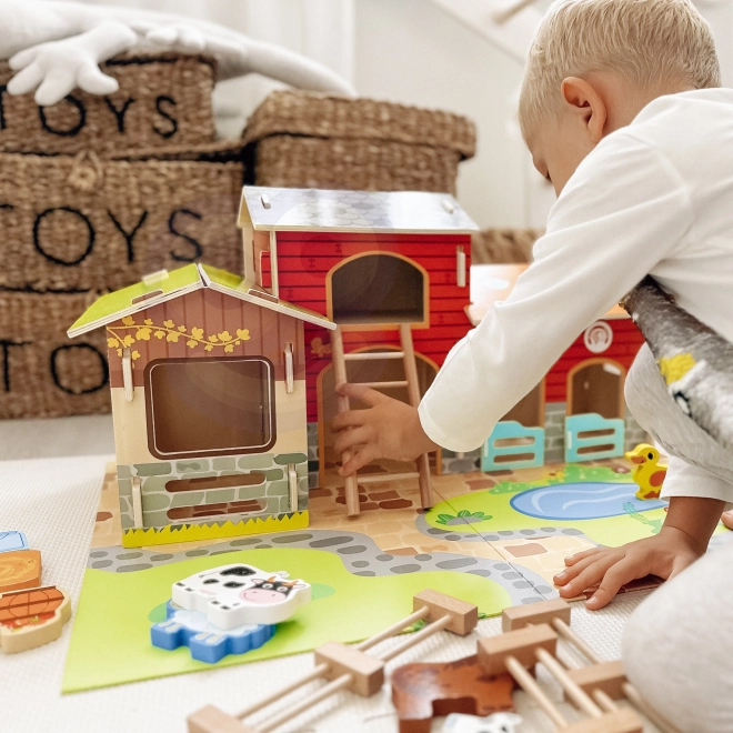 Mega Ferme figurines d'animaux étable et poulailler 18 pcs
