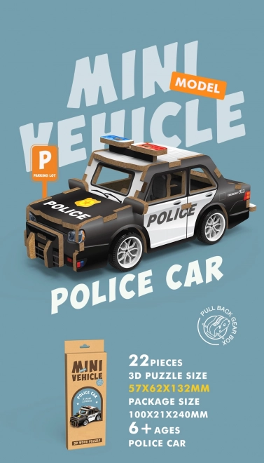 Puzzle 3D en bois de voiture de police