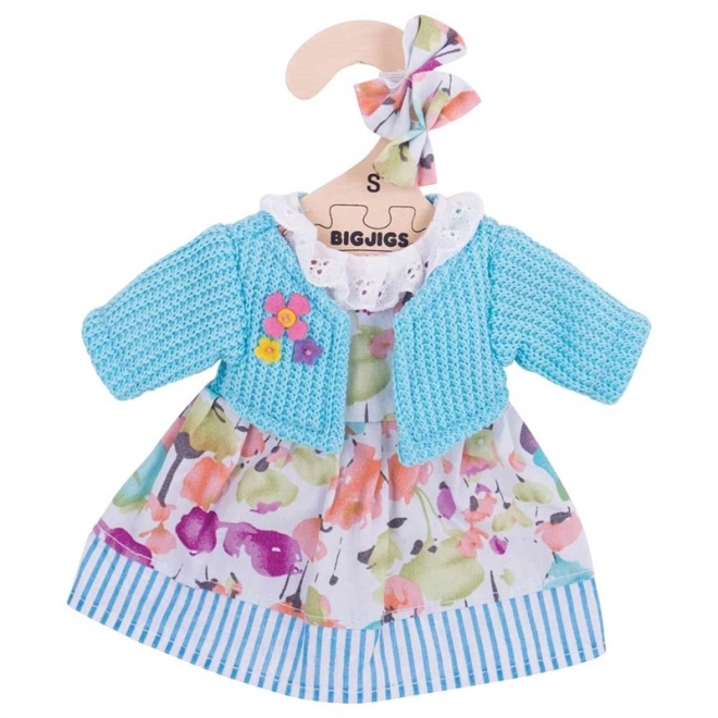 Bigjigs Toys Robe turquoise avec pull-over pour poupée 28 cm