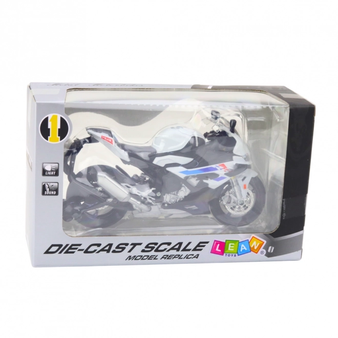Modèle réduit de moto en métal 1:12 blanc