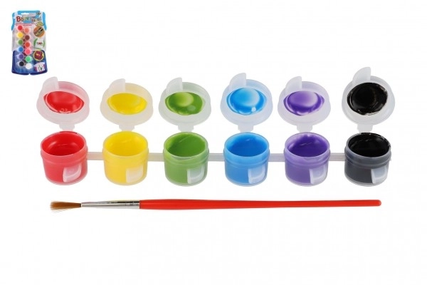 Peintures pour textile + pinceau 12 pcs sur carte 14x25cm