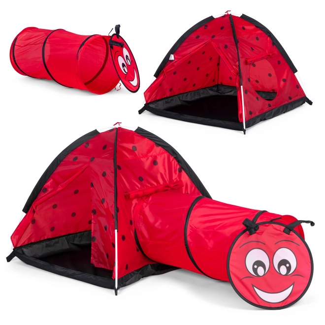 Tente coccinelle avec tunnel
