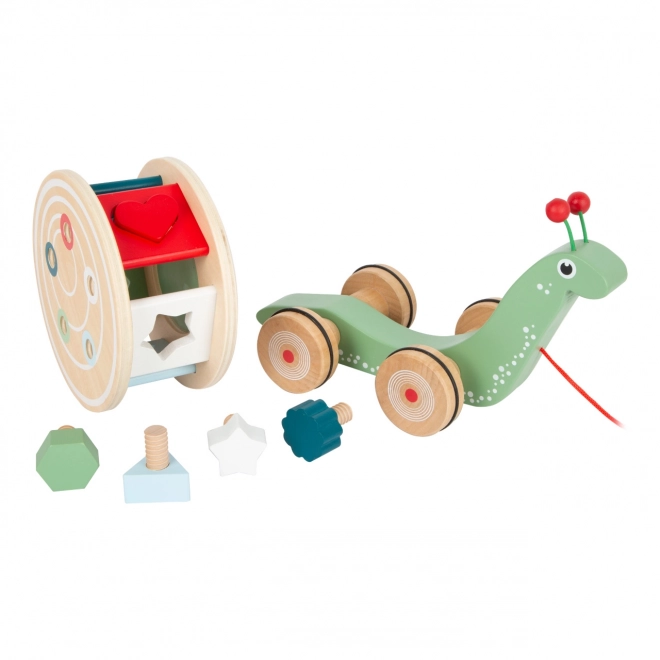 Petit escargot moteur à tirer avec formes