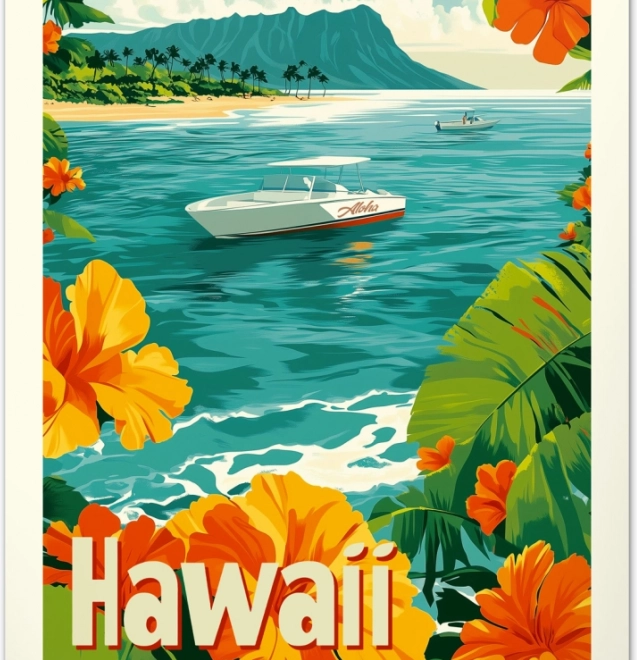 Calendrier mural Vintage affiches Paradis tropicaux 2026