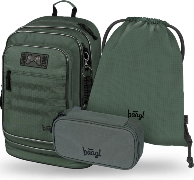 Baagl Set 3 Cubic Grove : sac à dos, trousse, sac