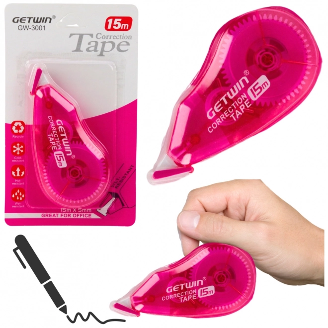 Ruban correcteur rose 15 m x 5 mm