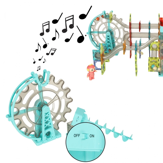 Circuit de billes en blocs magnétiques avec musique 118 pièces