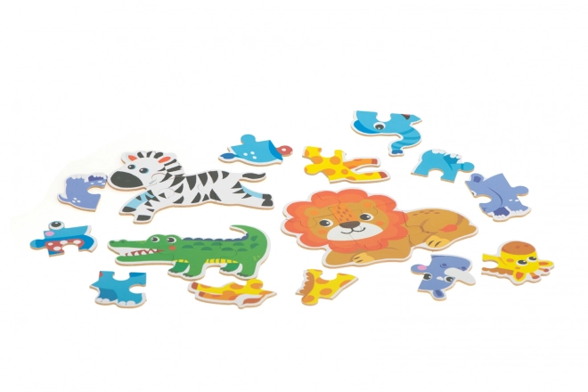 Puzzle dans une boîte en métal Safari animaux - 25 pièces