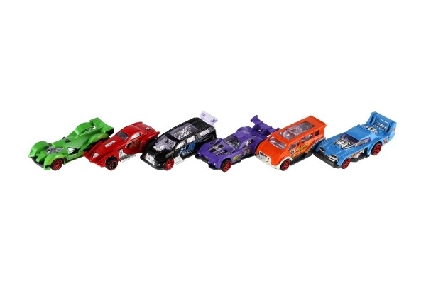 Voitures de course 6pcs métal/plastique 8cm libre à rouler dans une boîte 10,5x27,5x4cm