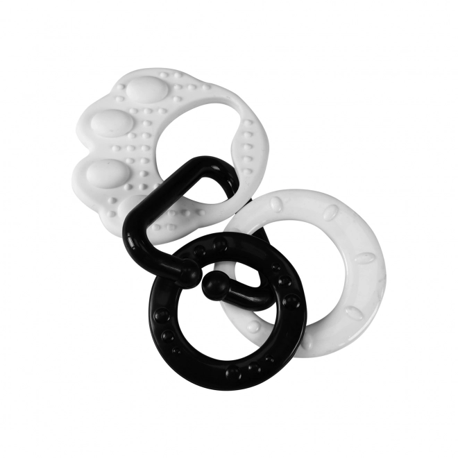 Anneau de dentition Patte d'ours avec anneaux noir et blanc - silicone