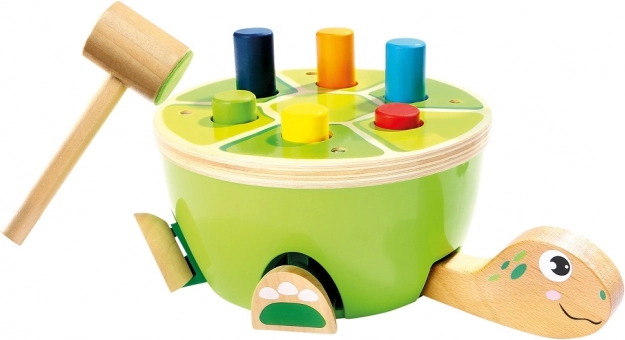 Bino jeu de martelage tortue – jouet moteur en bois pour enfants