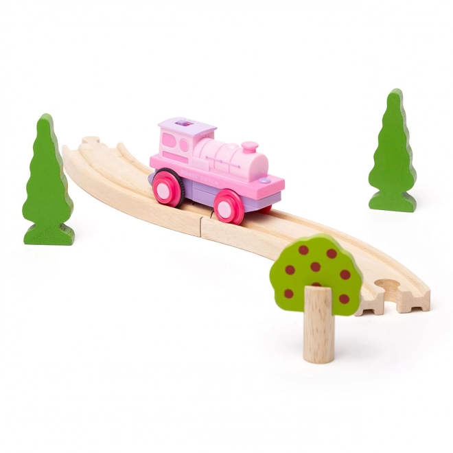 Bigjigs Rail Locomotive Électrique Puissante Rose