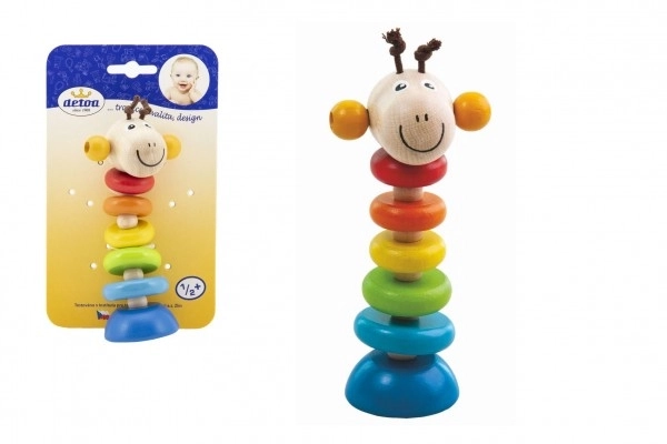 Detoa jouet en bois girafe sur ressort