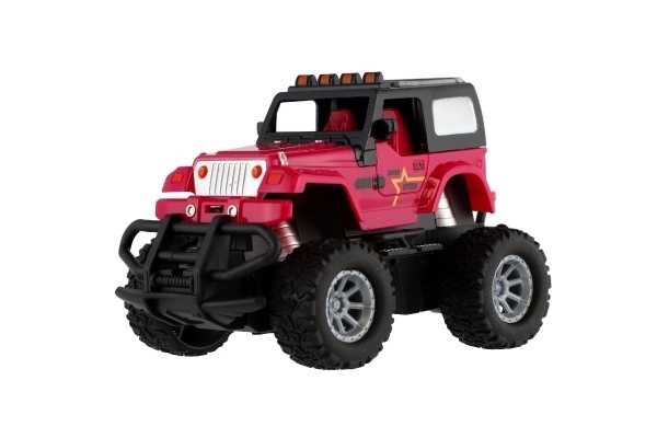 Voiture RC tout-terrain 14cm plastique 27MHz à piles avec lumière en boîte 20x11x10cm