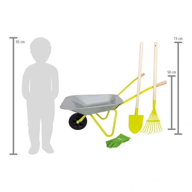 Petit Pied Brouette avec outils de jardin
